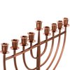 Vintiquewise Modern Solid Metal Judaica Hanukkah Menorah 9 Branched Candelabra, Copper Finish Large QI004119.BR.L